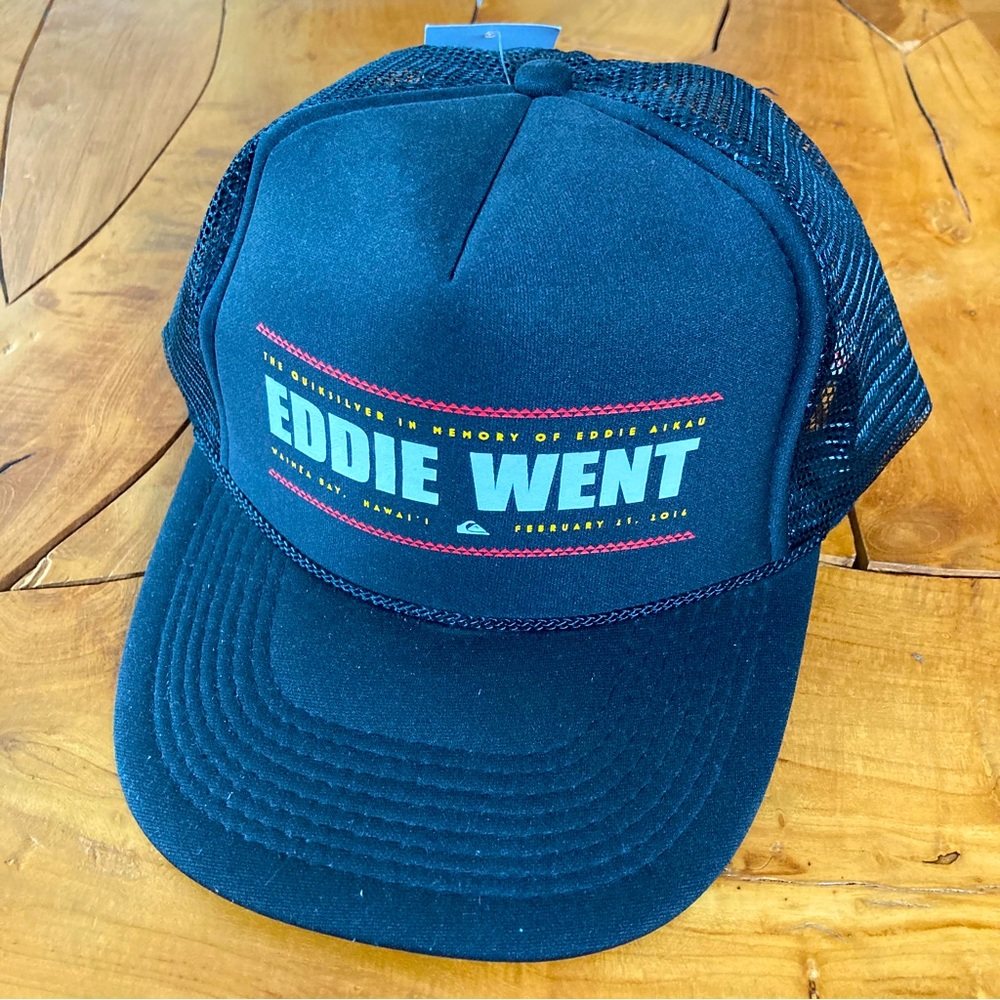 NEW 2016 Eddie Would Go Quicksilver Trucker Hat EDDIE WENT Waimea Bay Hawaii